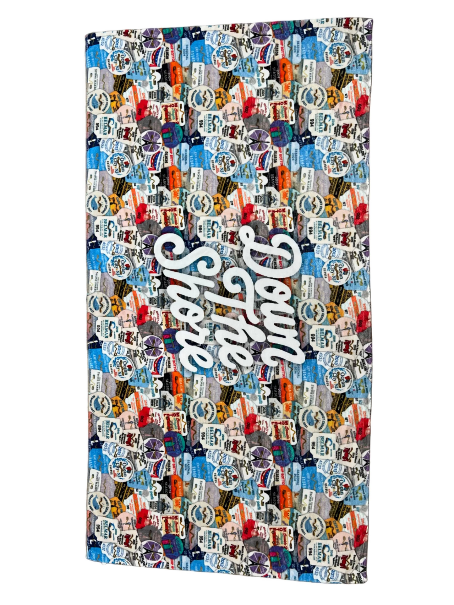 Down The Shore Beach Badge Beach Towel